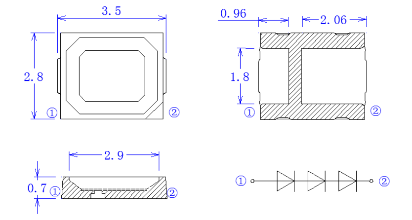 Домашний зеленый обломок 2835 9V СИД PCT SMD RGB для украшения свадьбы