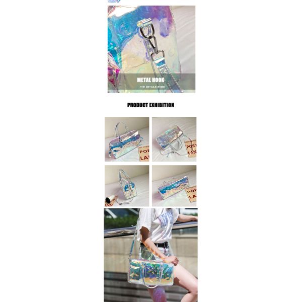 Rainbow Color Sports Travel Bag Men And Women Dazzling Acrylic Chain Handbag