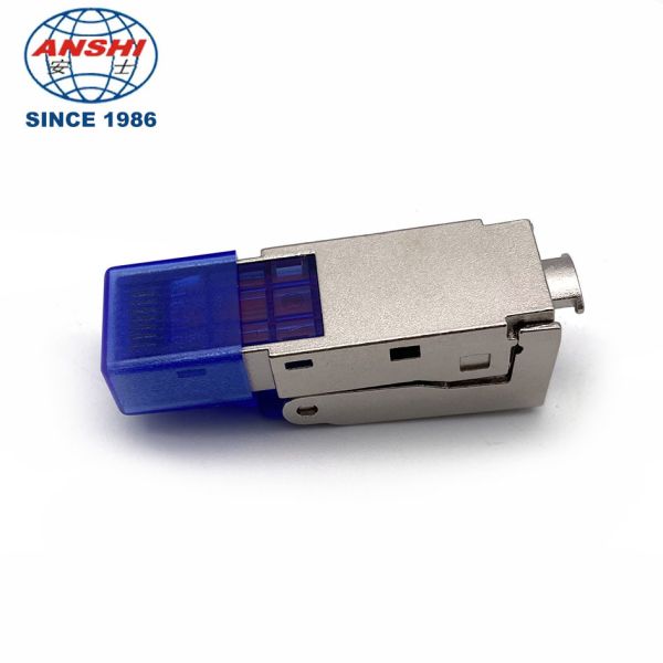 ANSHI RJ45 CAT7 FTP Unshielded STP Shield Modular Plug Blue