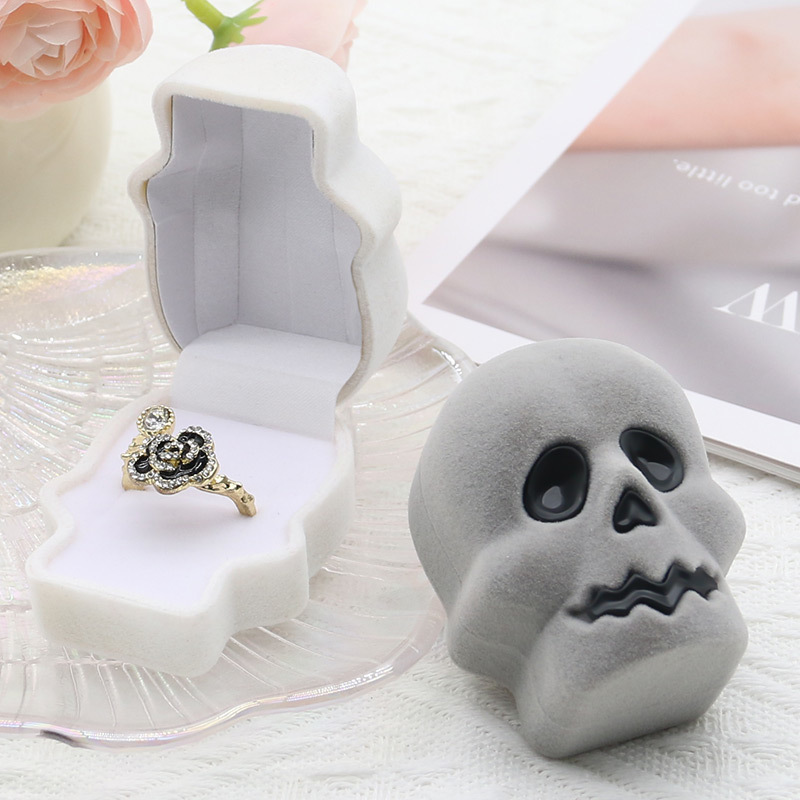 Halloween Cute Style Flocked Jewelry Box Plastic Velvet Jewelry Box Luxury Unique