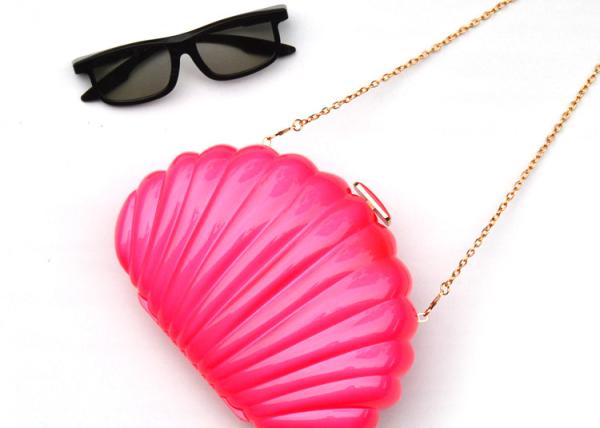 Pink Shelled Clutch Bag Casual And Fashion Shell Shaped For Ladies