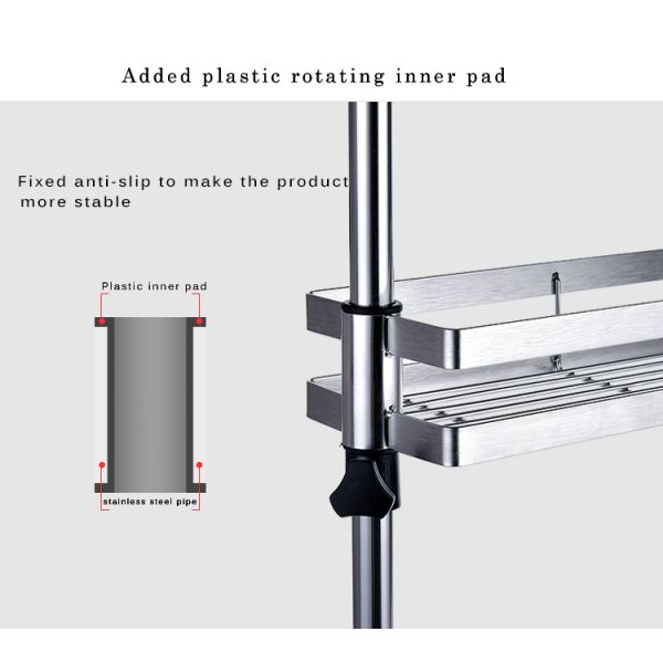 Kitchen Wall-mounted 304 Stainless Steel Rotating Seasoning Rack(Double  Layer )