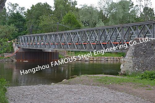 Army Portable Steel Bailey Bridge Painted Or Hot Dip Surface Treat Earthquake Heavy Snow Bearing