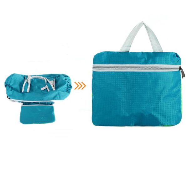 Pure Color Waterproof Nylon Foldable Weekend Travel Duffel Bag