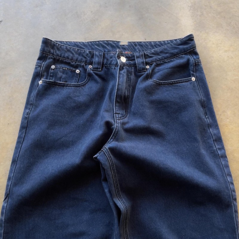Custom High Quality Men's Baggy Jeans Washed Vintage Nylon Cotton Brand Logo Casual Streetwear Denim Jeans