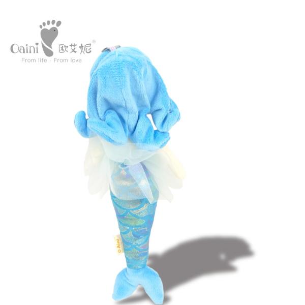 a mascote das crianças de 40cm encheu o cabelo azul do mar do bicho de pelúcia da sereia dos brinquedos