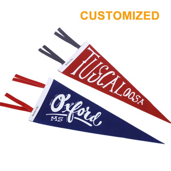 Waterproof 30x70cm Blank Wool Pennants Silk Screen Printing flag triangle pennant