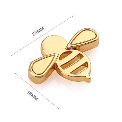 Printed Bee Shape Metal Logo Custom For Garment Nickel Free Gold Plated Name Tag