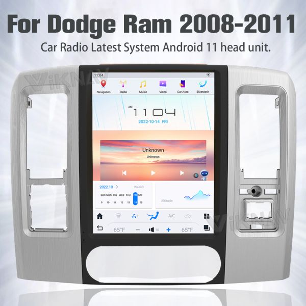 12.1 дюймовый головный блок Для 2008-2011 Dodge Ram GPS навигация Мультимедийный проигрыватель Прикосновение к экрану Поддержка беспроводного Carplay