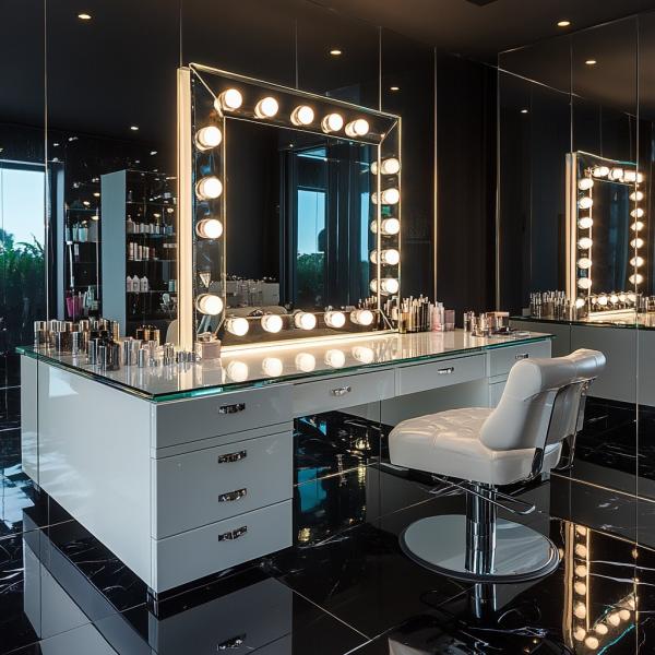 Vanity Makeup Mirror With Lights Cosmetic Mirror With 15 Dimmable LED Bulbs