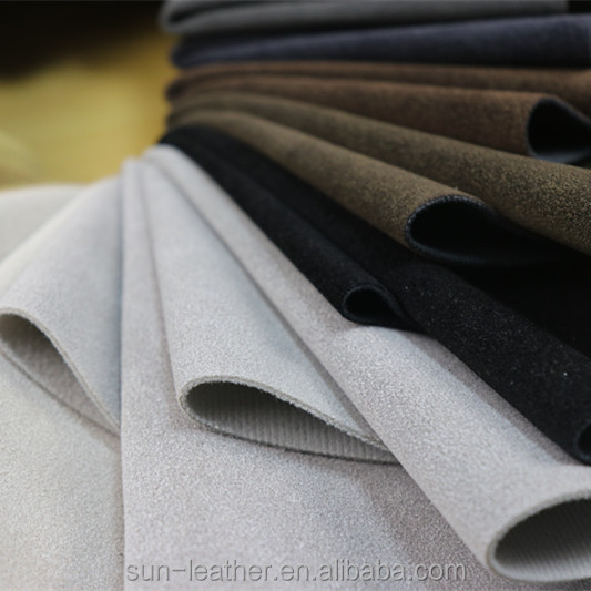 Popular PU Synthetic Leather Fabric Flocking Leather Hot Sell Colorful Softness  Chamois Leather for Making Shoes