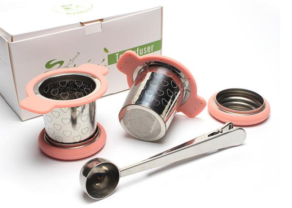 Wire Mesh Dome Shape Metal Basket Tea Strainer With Soft Touch Handles And Lid