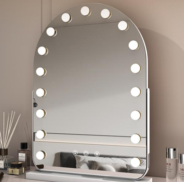 Customizable LED Light Makeup Mirror with USB Charging for Barber Shop and Salon Vanity