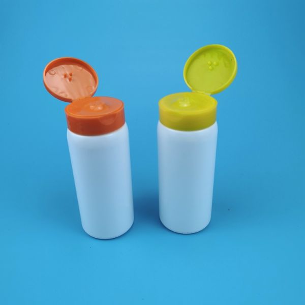 White 80g 100g 150g Plastic Loose Powder Jar With Flip Cap