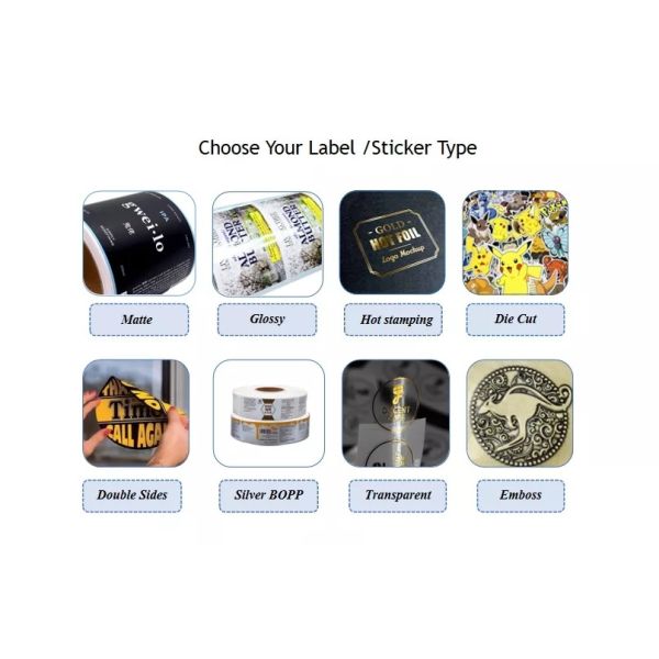 Round Rectangle Shape PVC Sticker Label Supply Waterproof