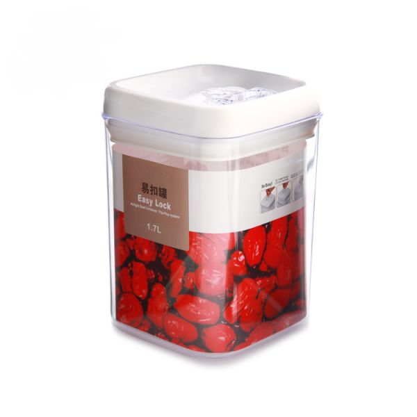 Bulk Customized 1.7L Square Type Plastic Airtight Dry Food Storage Containers