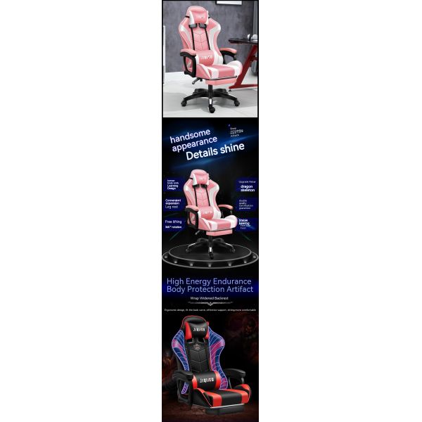 Fabric Padded Seat Gaming Chair with Height Adjustment Lumbar Support and Swivel Seat
