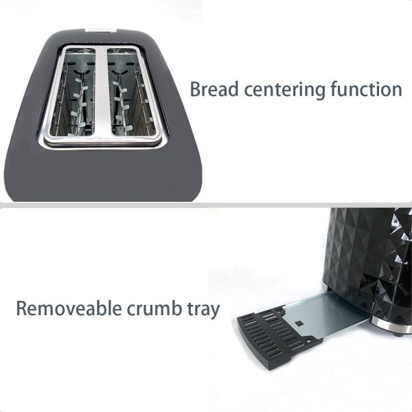 New design black housing 2 slice toaster toaster sandwich maker