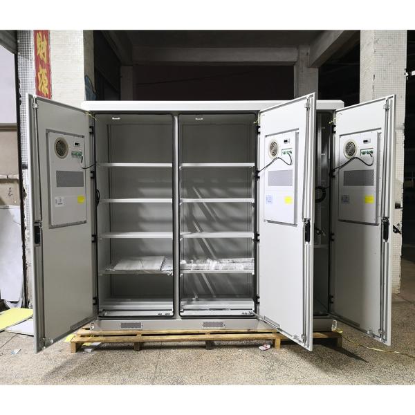 Front Two 2 Doors Outdoor Telecom Cabinet With AC Heat Insulation
