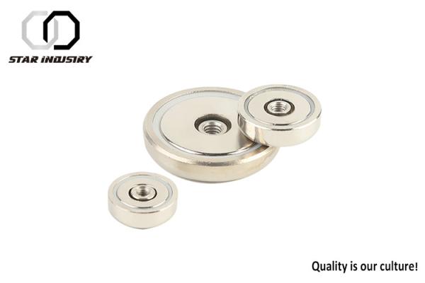 Strong Pull Force Neodymium Pot Magnets , Industrial Heavy Duty Magnetic Hooks