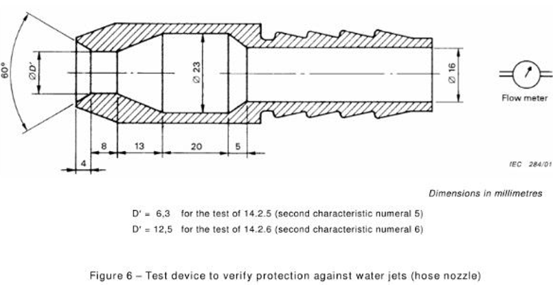 IEC 60529 IPX5-IPX6 Two In One Water Ingress Test Jet Nozzle With Digital Flow Meter