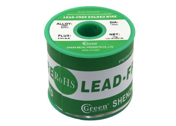 Green Lead Free Soldering Wire Material 0.3mm - 3.0mm Diameter Rosin Core
