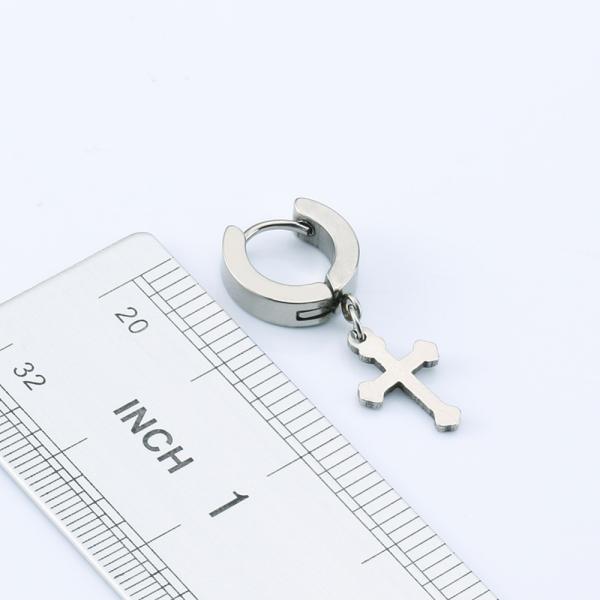 Hot sale cross pendant circle round stainless steel earring hoop earrings