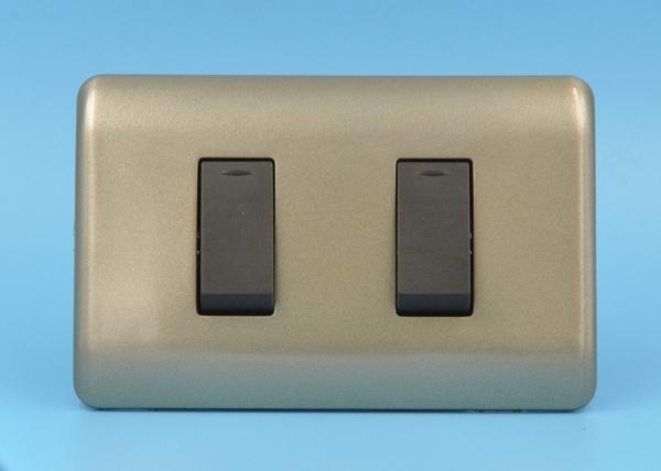 Golden 2 Gang Two Way Switch , Modern 2 Gang Intermediate Light Switch