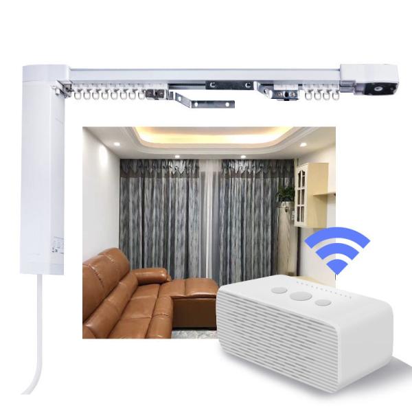 Wholesale Manufacturer Silent Design Ripple Fold Wifi Tuya Motor Smart Home  Aluminium Electric Curtain Rail Track