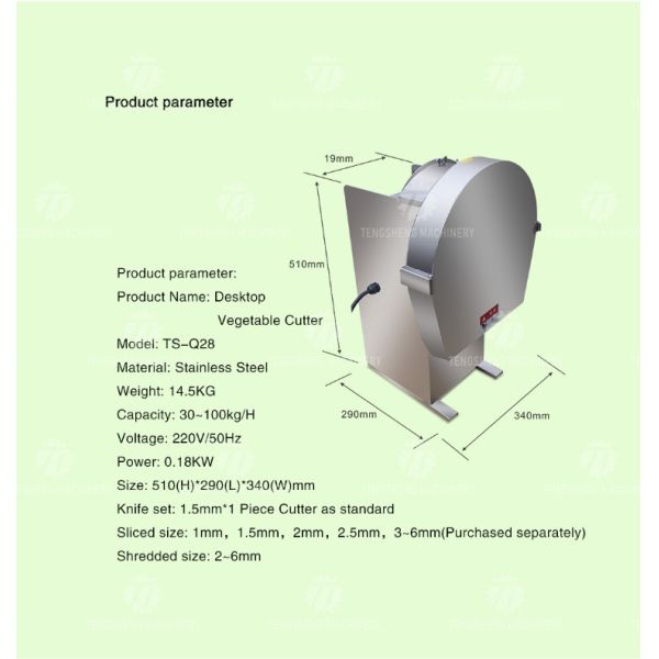 Плода редиски картошки slicer нержавеющей стали машина коммерчески многофункционального отрезая