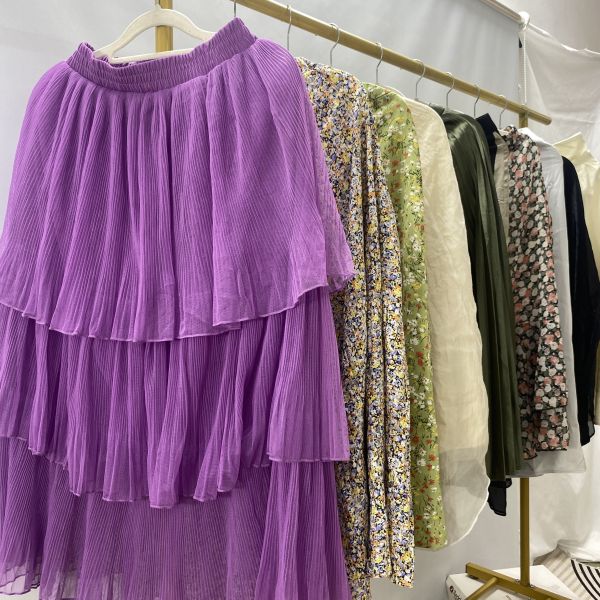 Fashionable Mixed Size Used Summer Clothing Second Hand Polyester Cotton Skirt