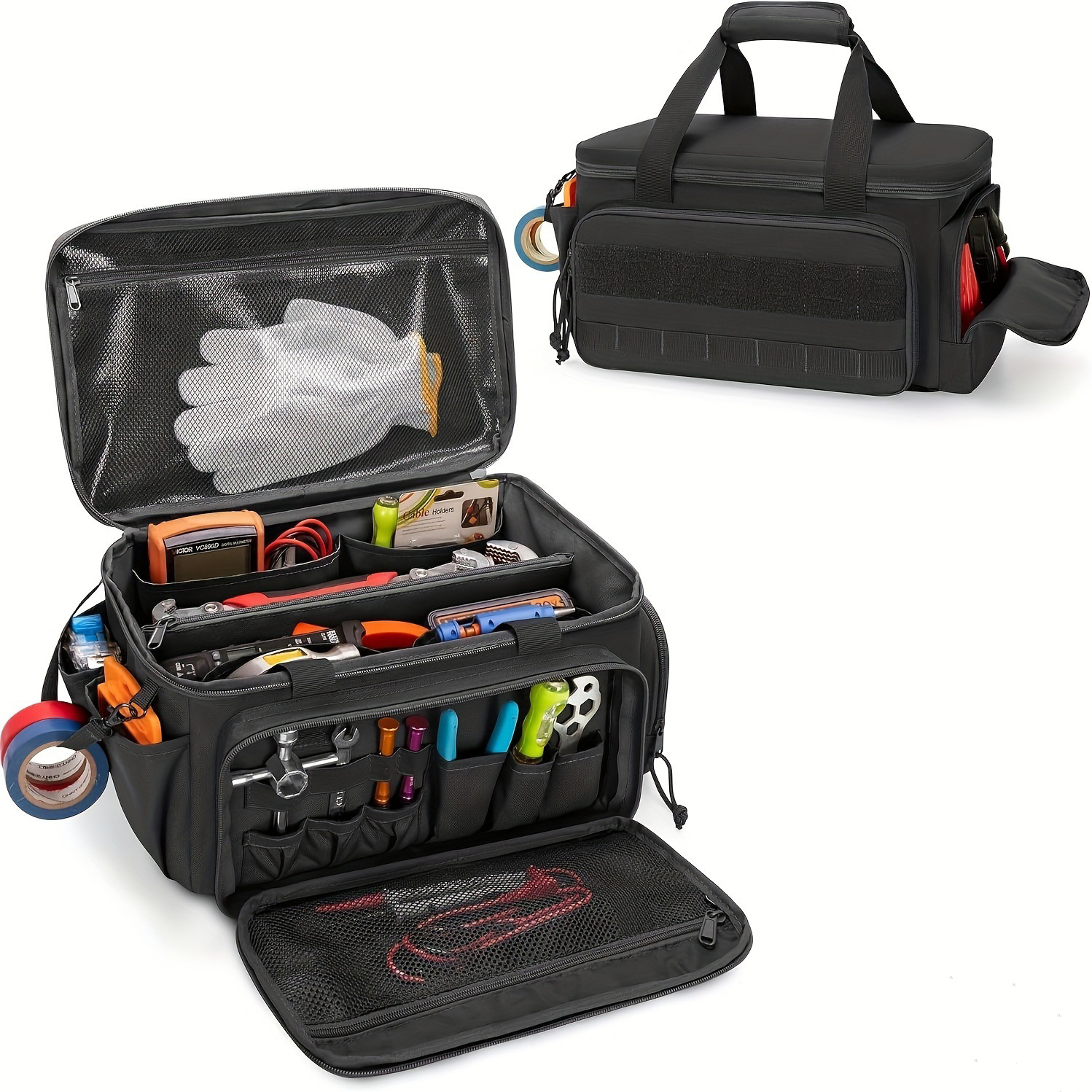 Hot Selling Black Electrician Woodworking Tool Kit Storage Bag Tool Bag