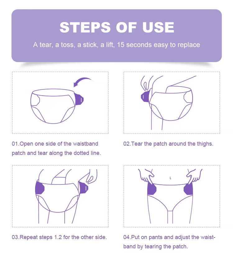 Bragas Sanitarias Desechables para Mujer, Bragas Menstruales Desechables con Relleno