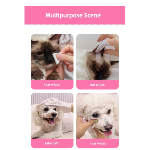 Customized Dog Teeth Cleaning Wipes Nonwoven Clean Teeth Finger Pads