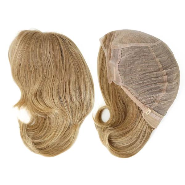 Jewish Wigs Brown Injection Silk Top Kosher Lace Front Jewish Wigs New Glueless Silk Top Human Hair short European Hair Jewish Wig