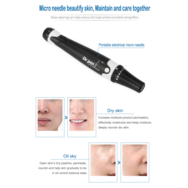 Home Dr Pen A7 Microneedle Wireless Derma Pen with Surgical Steel Cartridge Included