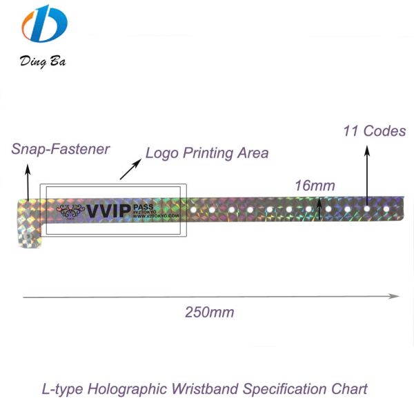 2023 Holographic ID Bracelet Exhibition and Concert Admission Glitter Wristbands