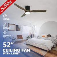 Ventilateur de plafond à 3 pales en bois naturel à profil bas de 52 pouces avec lumière LED