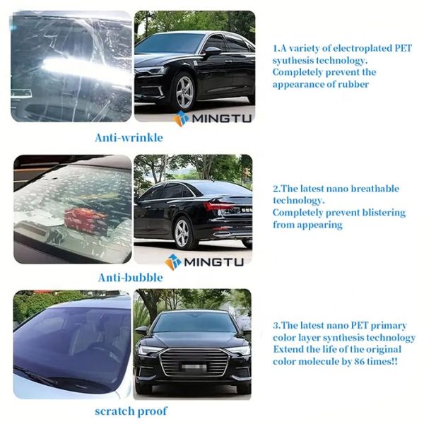 6.5mil High Reflective Magnetron Sputtering Film PET Window Tint Film 1.52x30m 7 Years