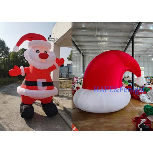 Christmas 5m Inflatable Christmas Tree Santa Claus Holiday Atmosphere Decoration With LED Lights