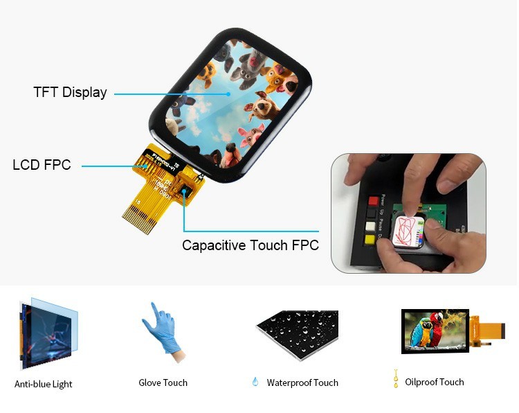 Polcd 1,69 дюймовый сенсорный экран LCD дисплей 240x280 интерфейс SPI Малый модуль TFT