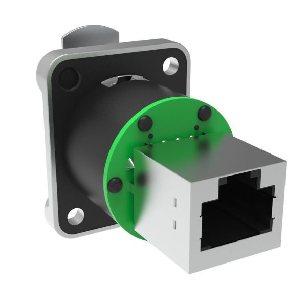 Panel Mount Waterproof Rj45 Network Connector Right Angle Shield Female RJ45 Connector