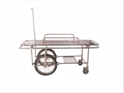 304 Stainless Steel Stretcher Trolley with 4-Small-Wheel & 2L2S-Wheel Customizable Size for Hospital Patient Transport