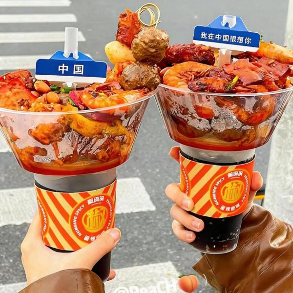 Food Grade All-in-One Disposable Plastic Cups With Bowl for Snack Beverage