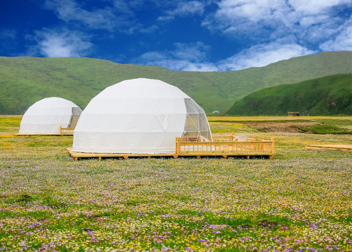 Водоустойчивая гостиница шатра геодезического купола 6M Glamping для курорта