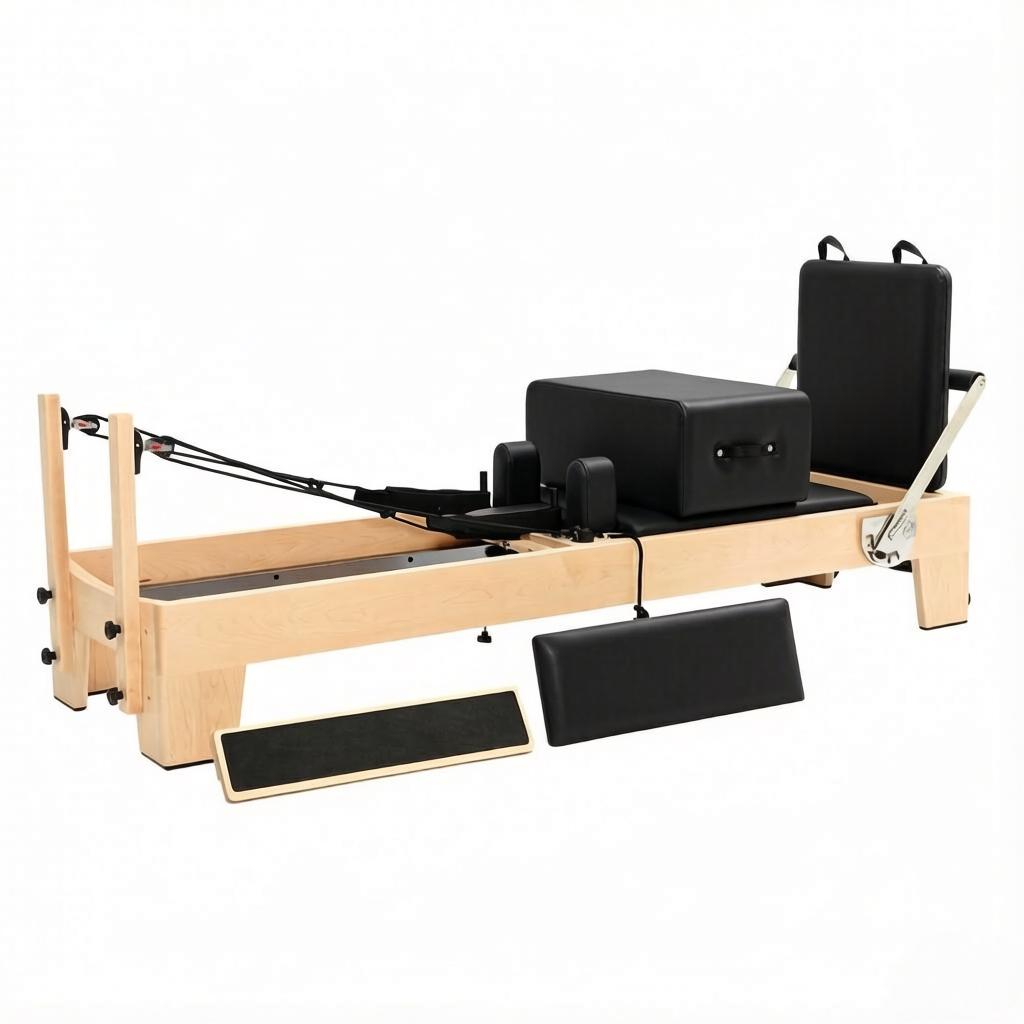 Factory Black Hard Maple Wood Pilates Reformer For Body Training
