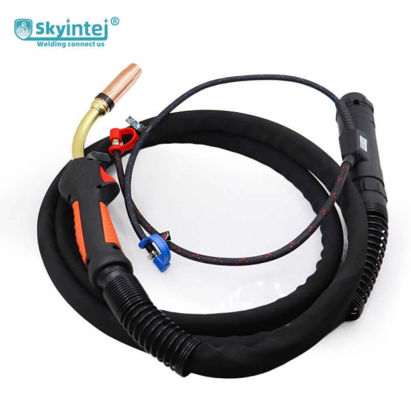 501D-Orange Industrial Grade Skyintej Water Cooled MIG Welding Torch with Flexible Swan Neck Copper Plated 500A DC