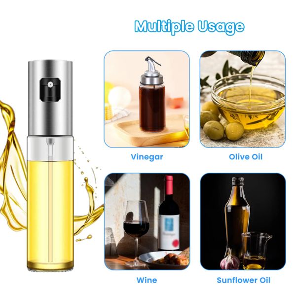 304 Stainless Steel Atomized Oil Sprayer Portable Oil Bottle for Other Cooking Tools