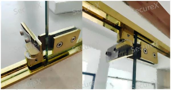 Hardware de porte de douche en verre coulé à l'intérieur et à l'extérieur Installation facile