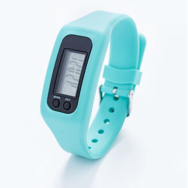 ROHS Silicone Pedometer 1ATM LED Digital Watch Sport